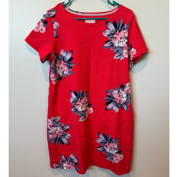 Joules Coral Floral Mini Dress - Picture 4 of 9
